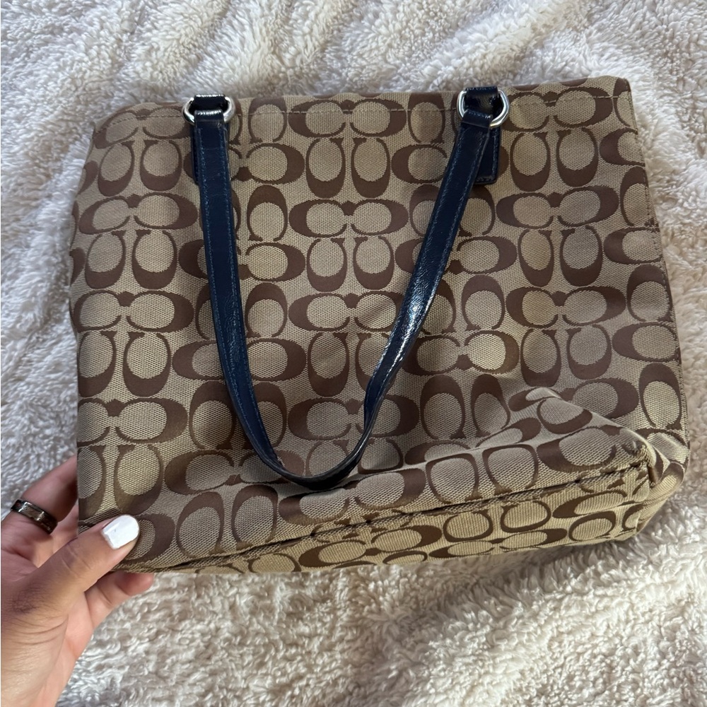 Coach Tan and Brown Signature Tote